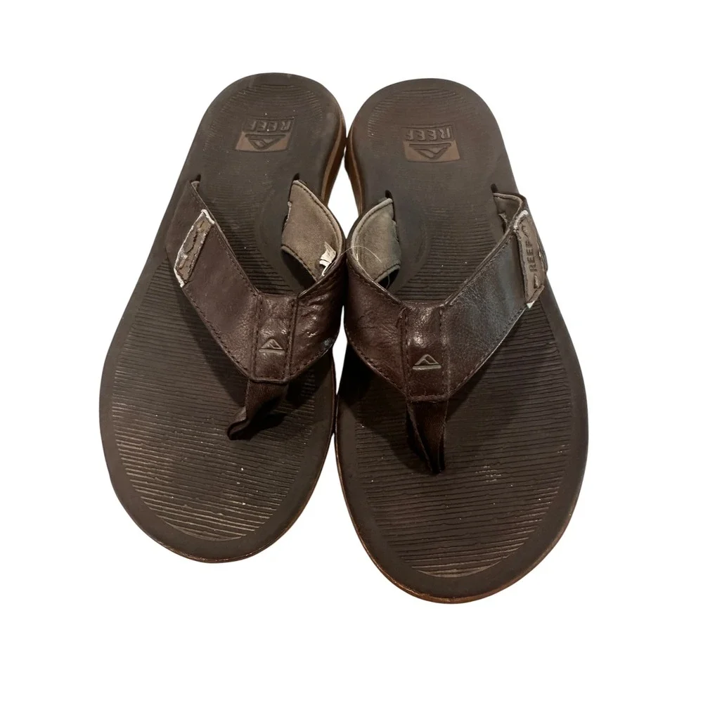 Reef Santa Ana Mens Brown Flip Flops Sandals Size 9 Synthetic Upper